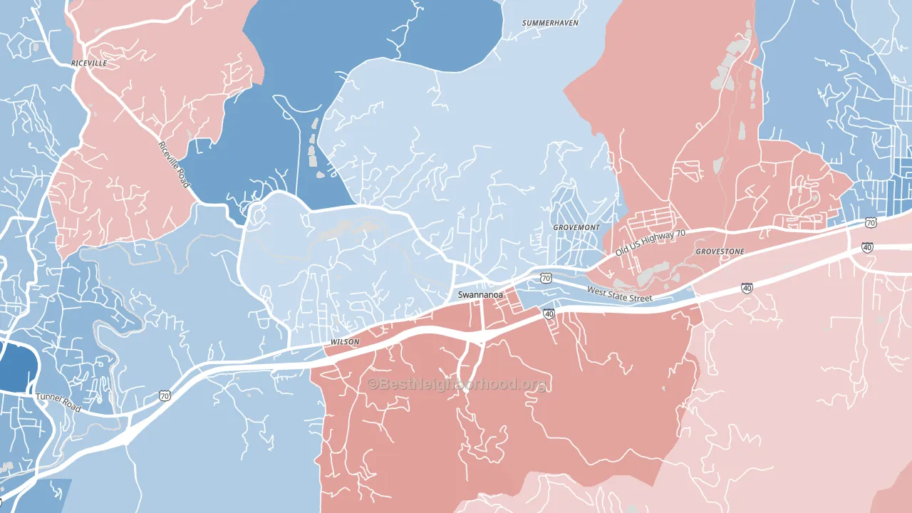 28778, NC block-group political-lean map