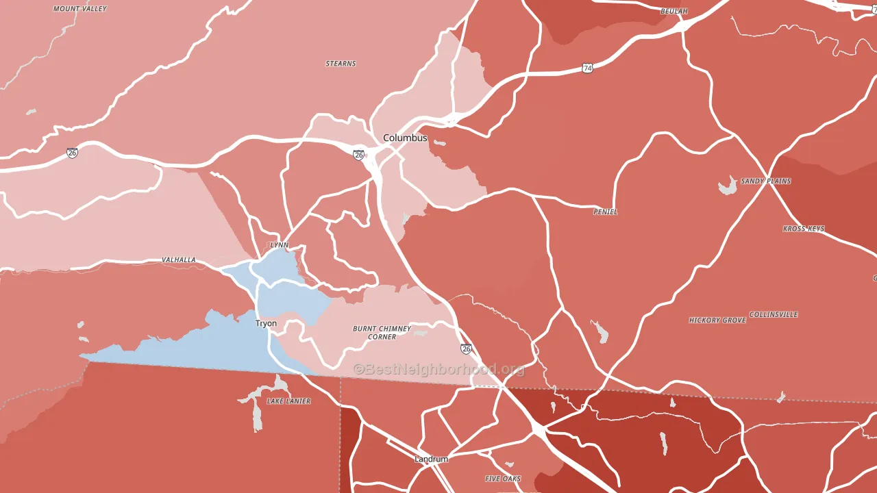 28782, NC block-group political-lean map