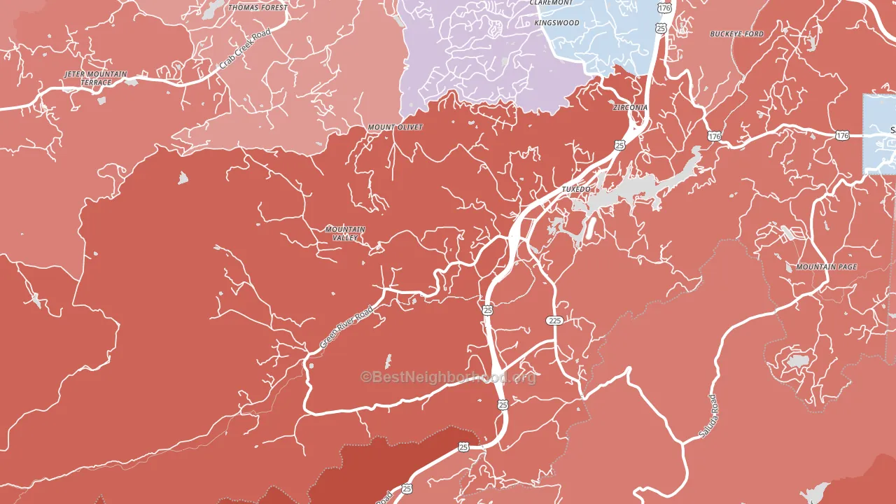 28790, NC block-group political-lean map