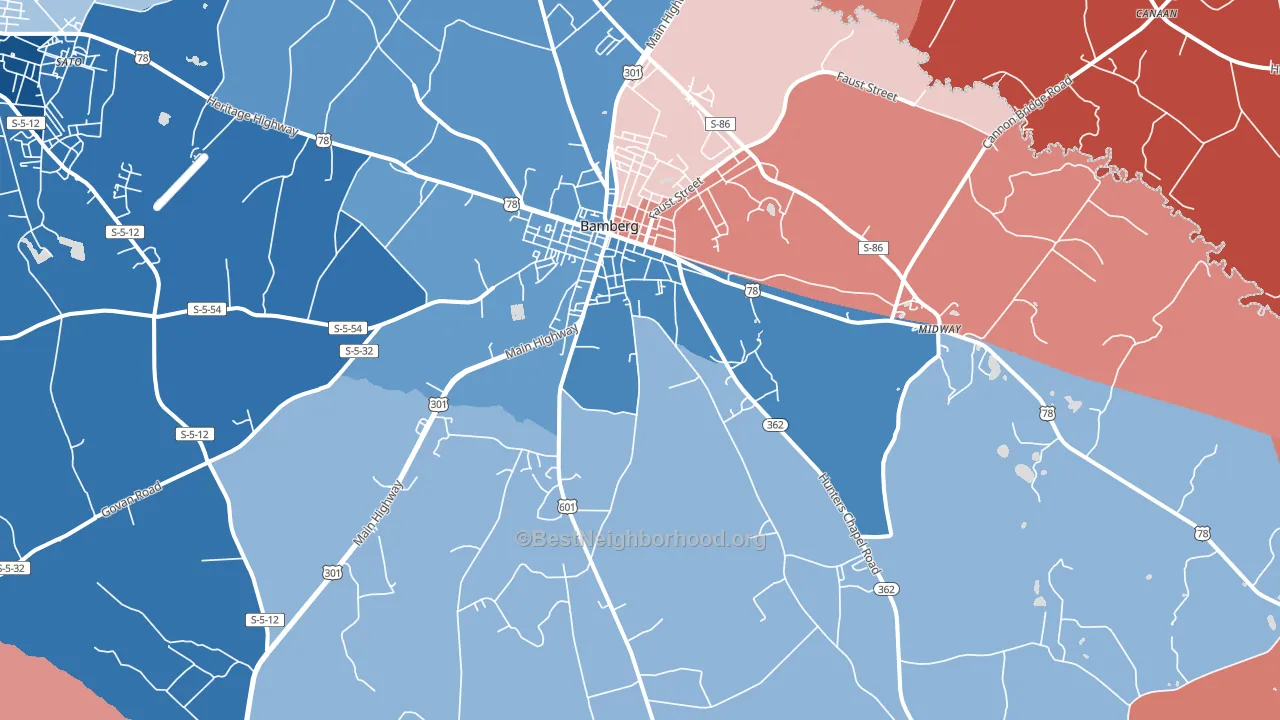 29003, SC block-group political-lean map