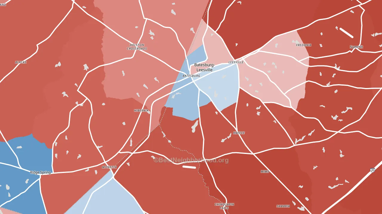 29006, SC block-group political-lean map