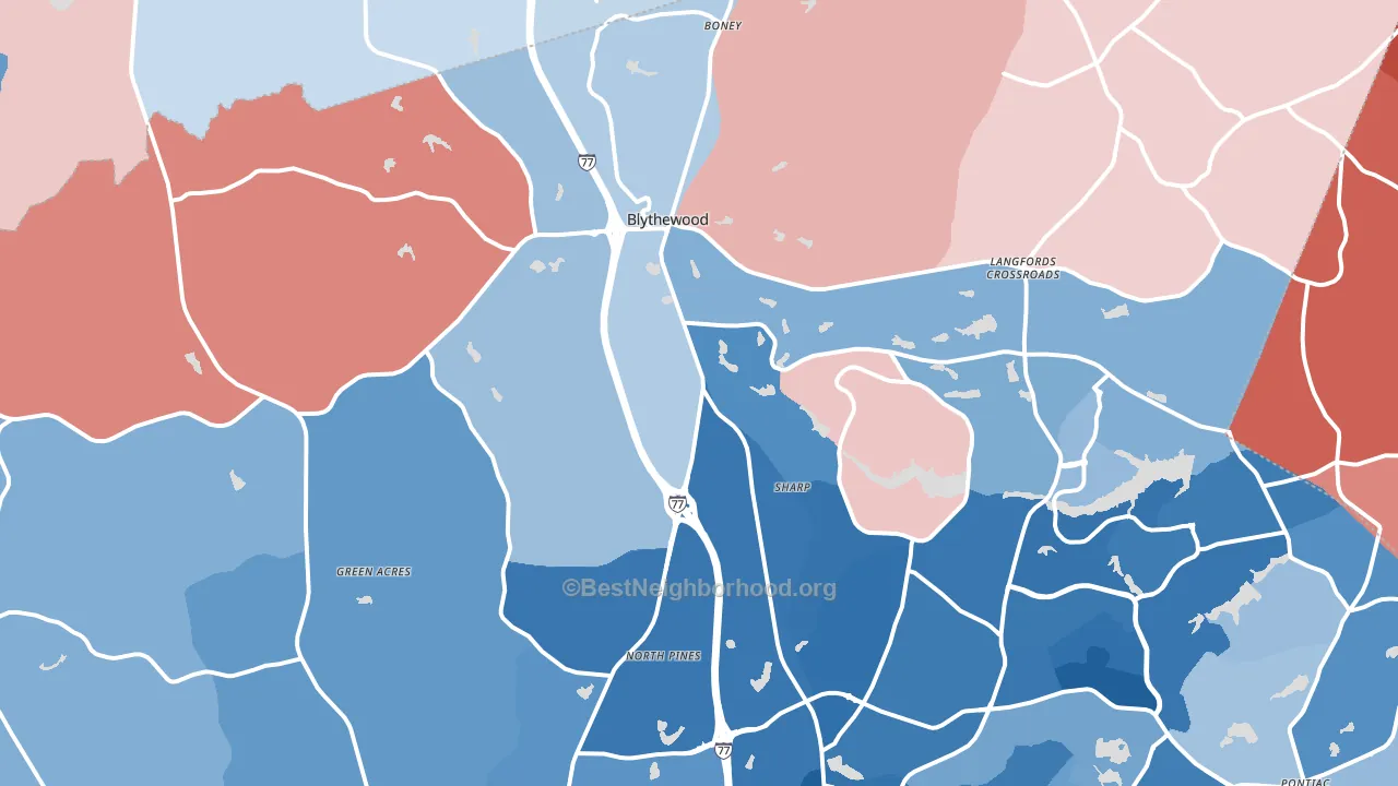 29016, SC block-group political-lean map