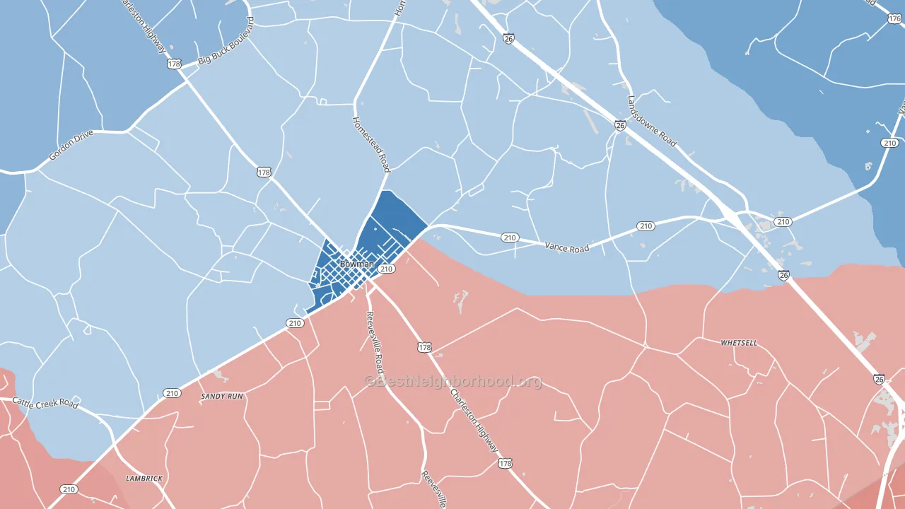 29018, SC block-group political-lean map