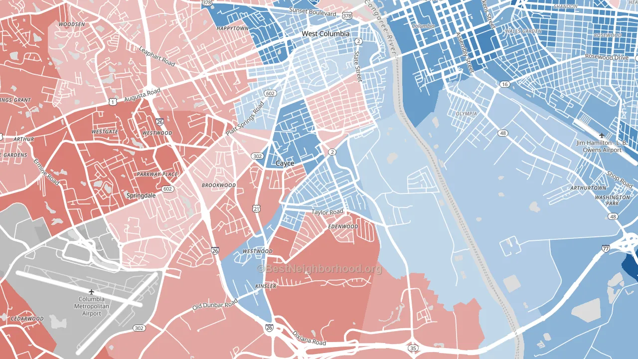 29033, SC block-group political-lean map
