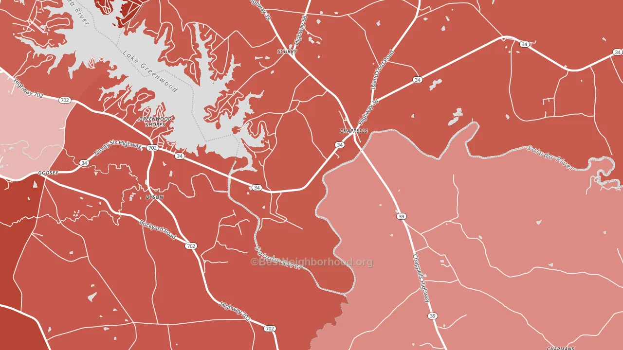 29037, SC block-group political-lean map