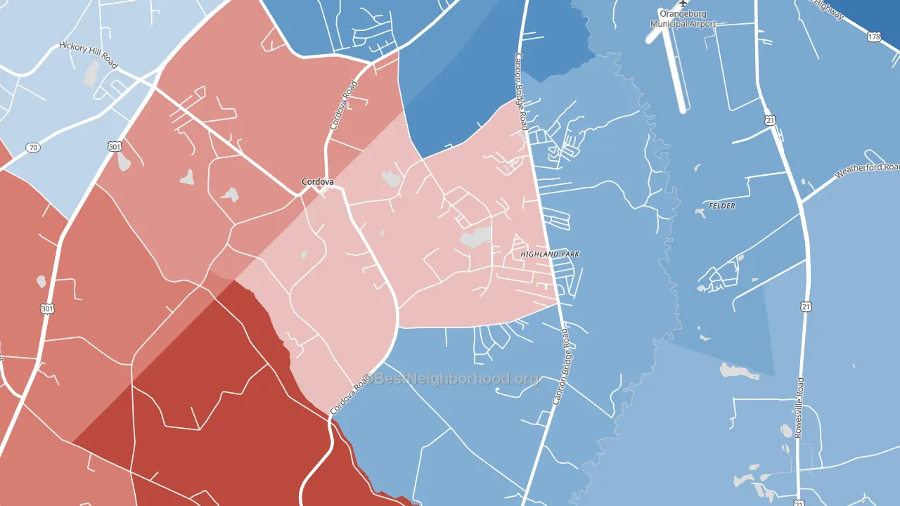 29039, SC block-group political-lean map