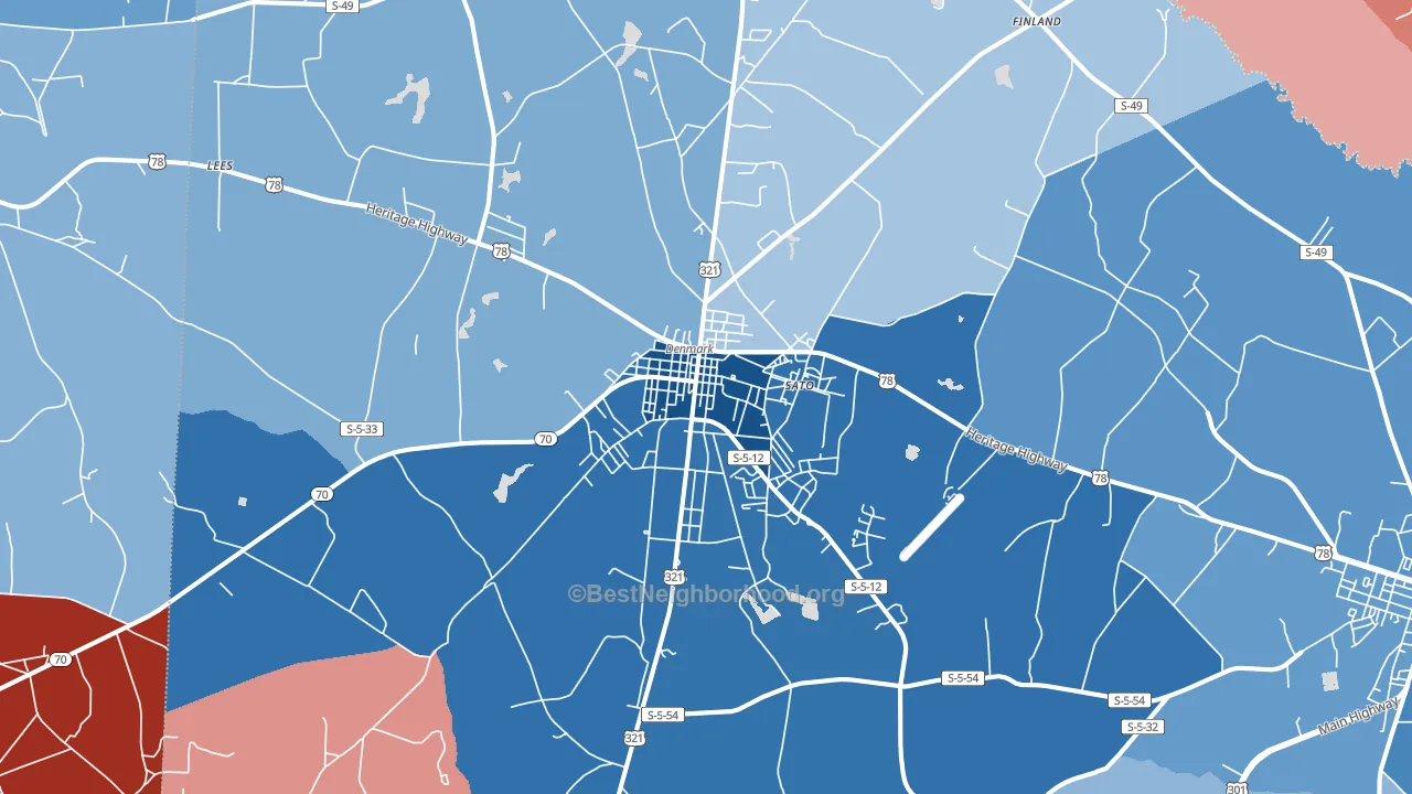 29042, SC block-group political-lean map