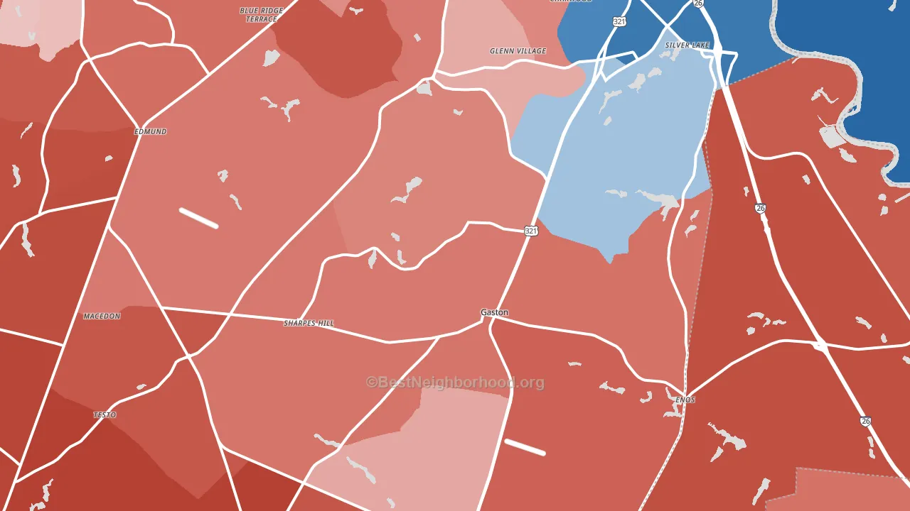 29053, SC block-group political-lean map
