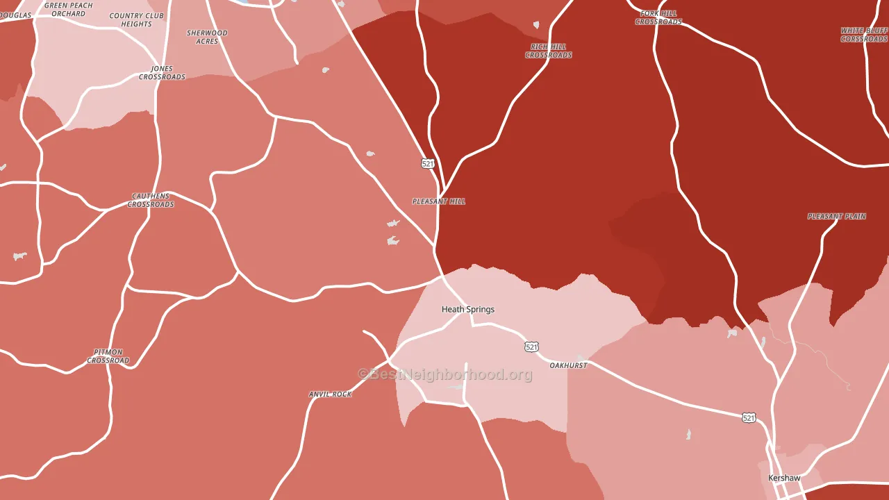29058, SC block-group political-lean map