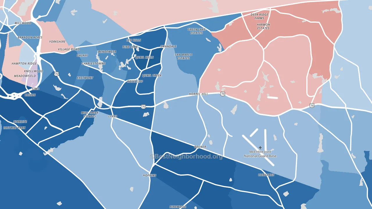 29061, SC block-group political-lean map
