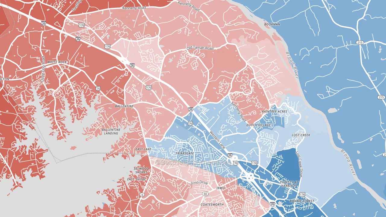 29063, SC block-group political-lean map