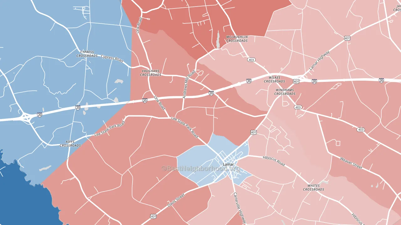 29069, SC block-group political-lean map