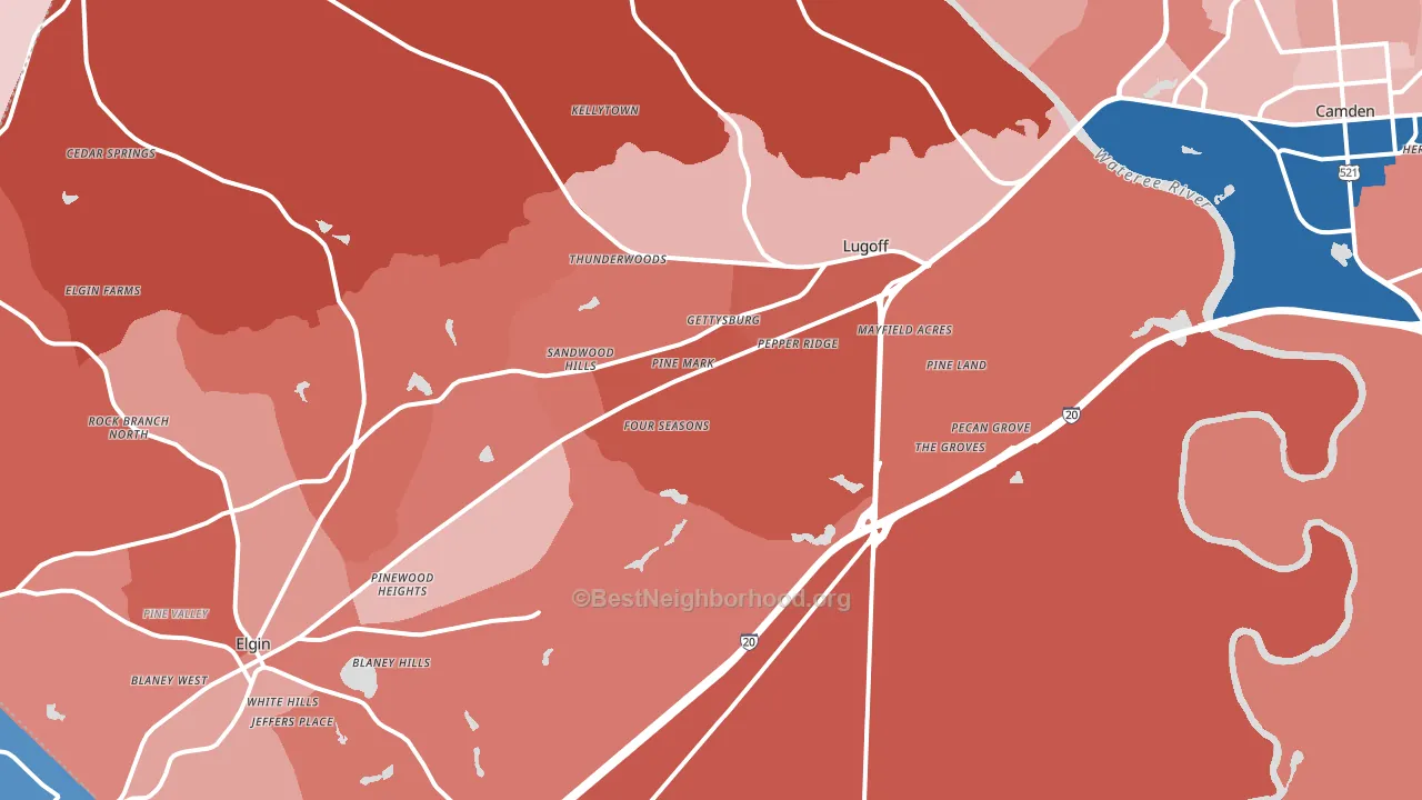 29078, SC block-group political-lean map