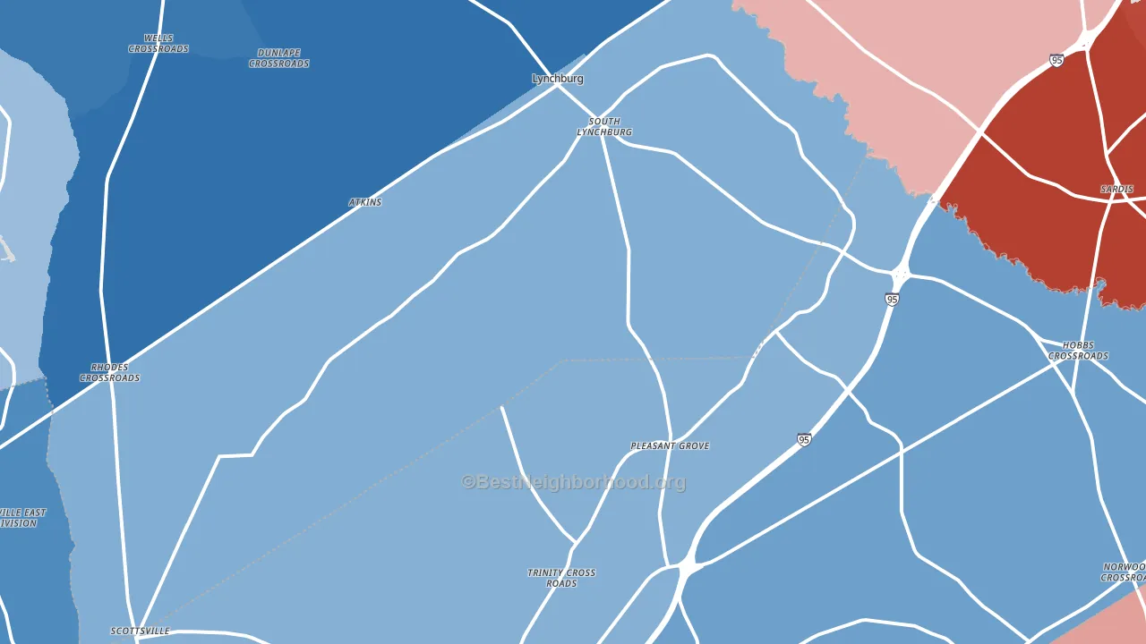 29080, SC block-group political-lean map