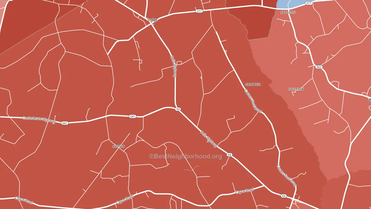 29082, SC block-group political-lean map