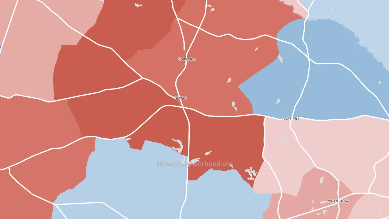 29107, SC block-group political-lean map