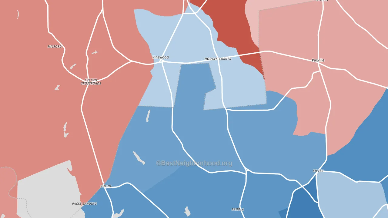29125, SC block-group political-lean map