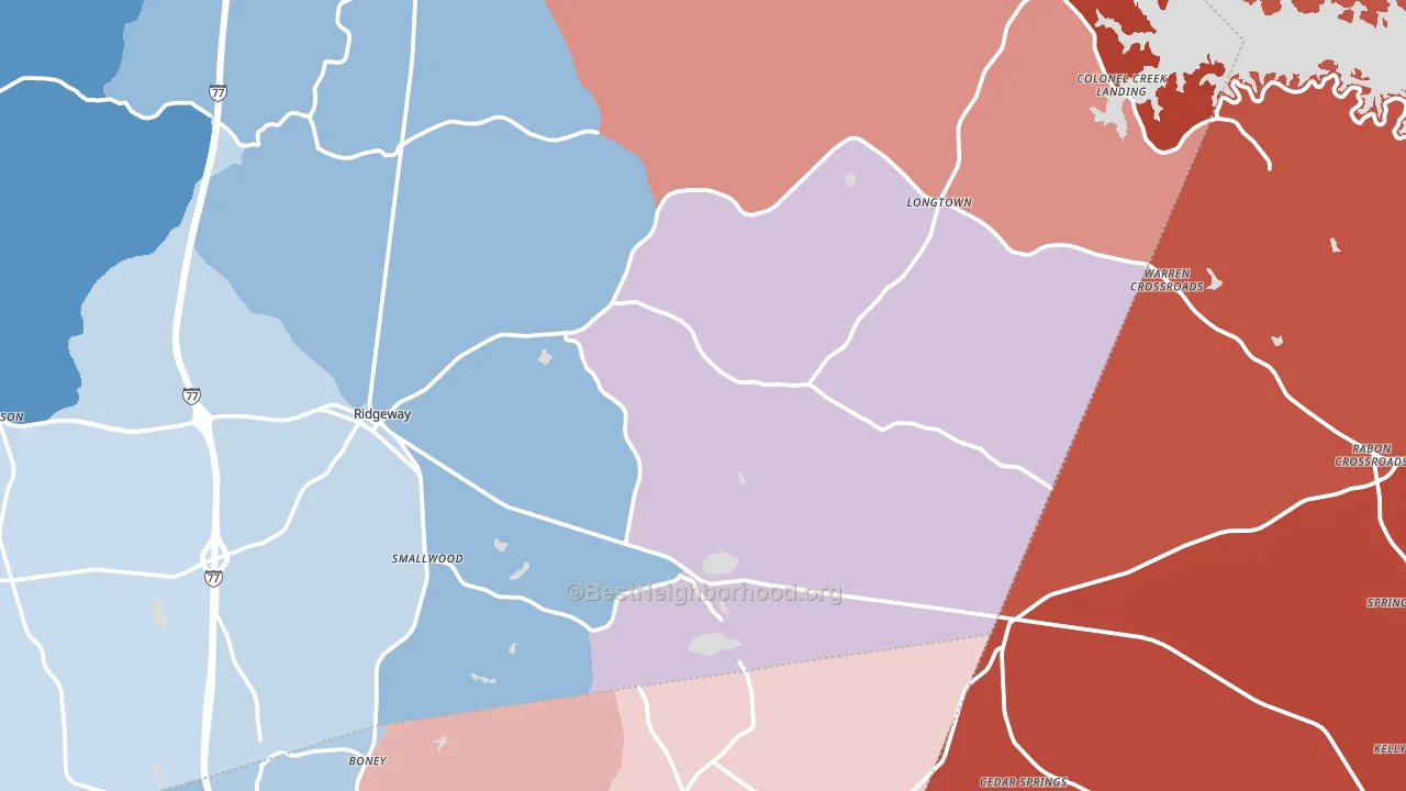 29130, SC block-group political-lean map