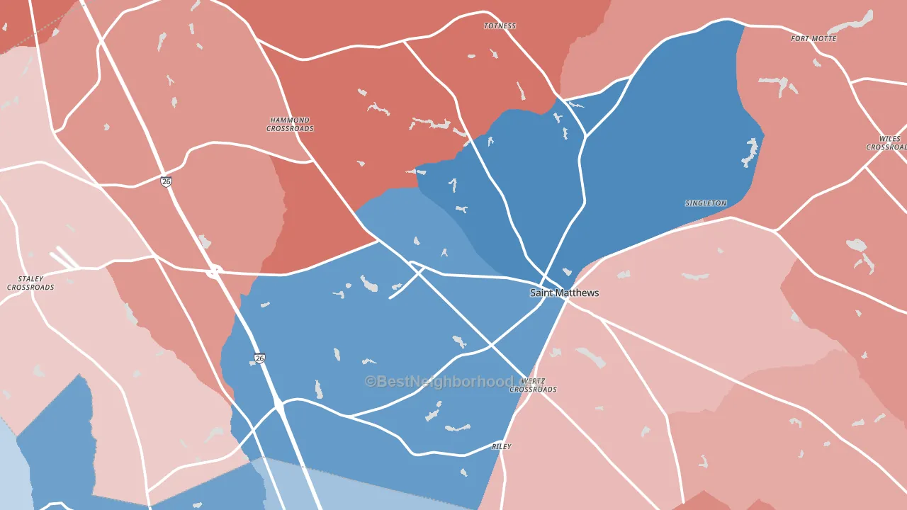 29135, SC block-group political-lean map