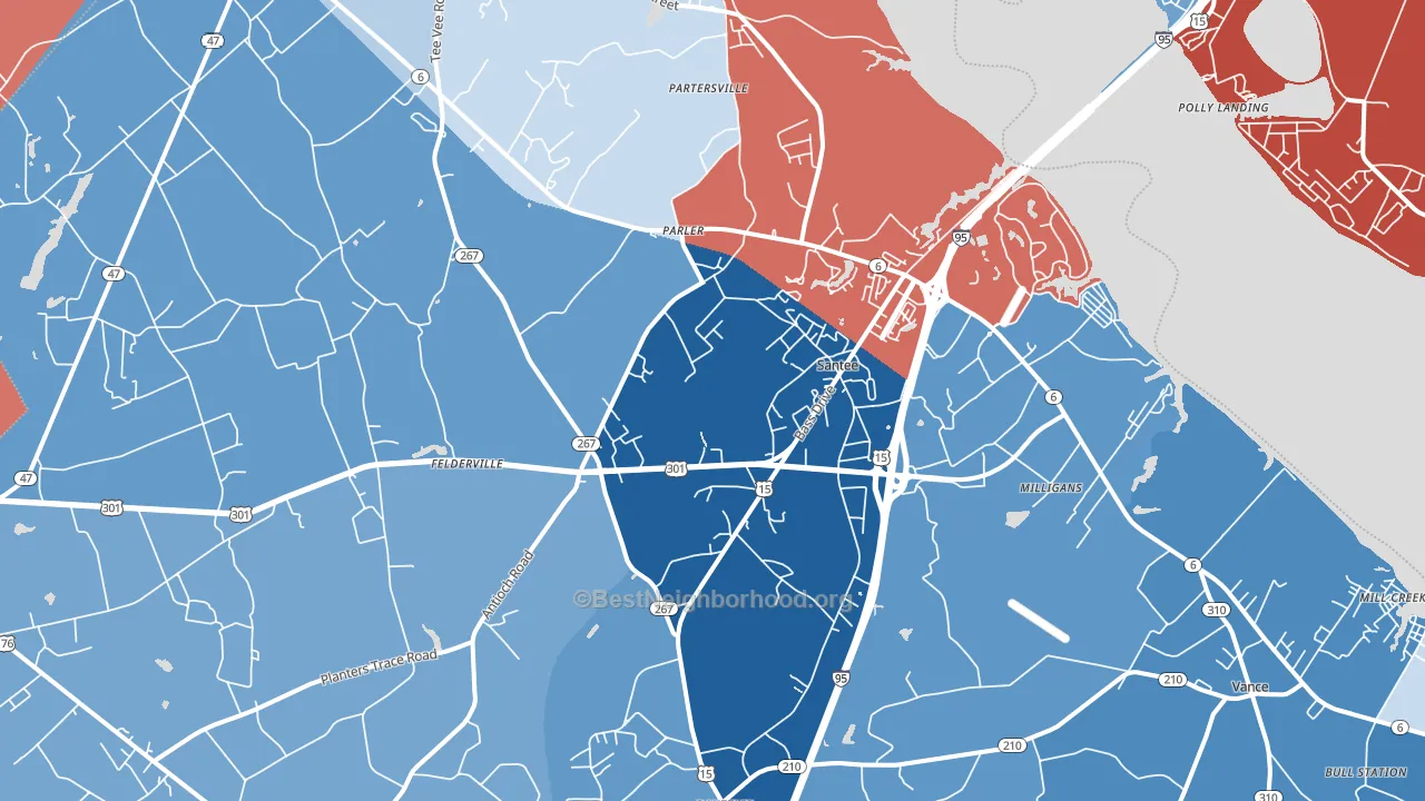 29142, SC block-group political-lean map