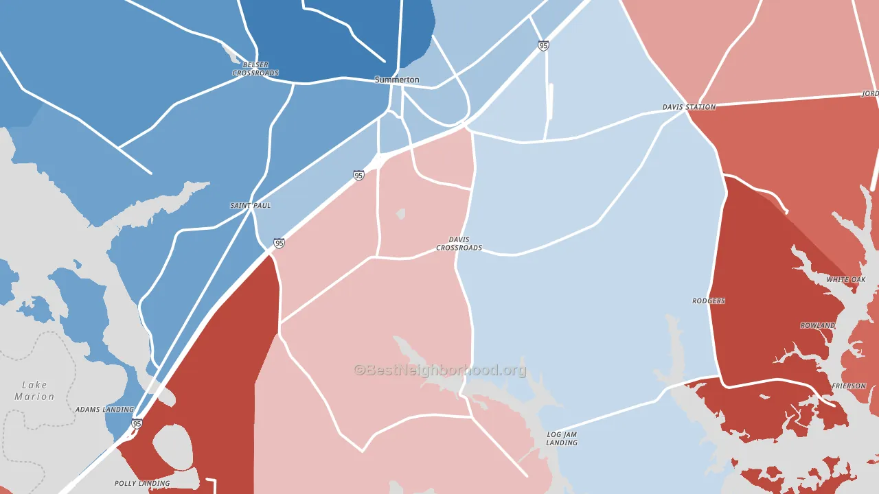 29148, SC block-group political-lean map