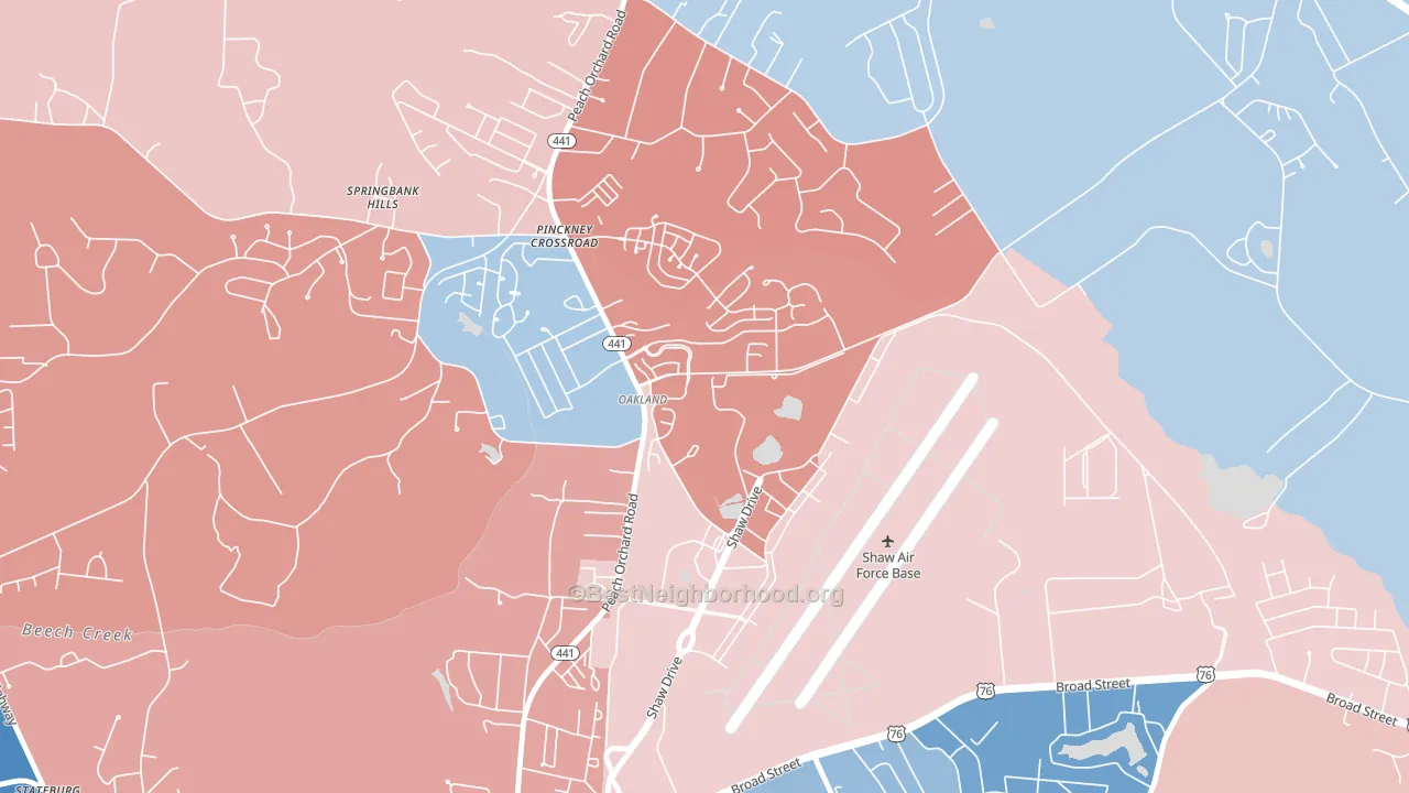 29152, SC block-group political-lean map