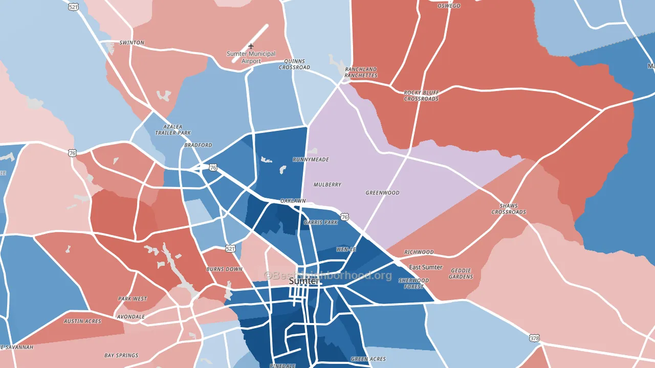29153, SC block-group political-lean map