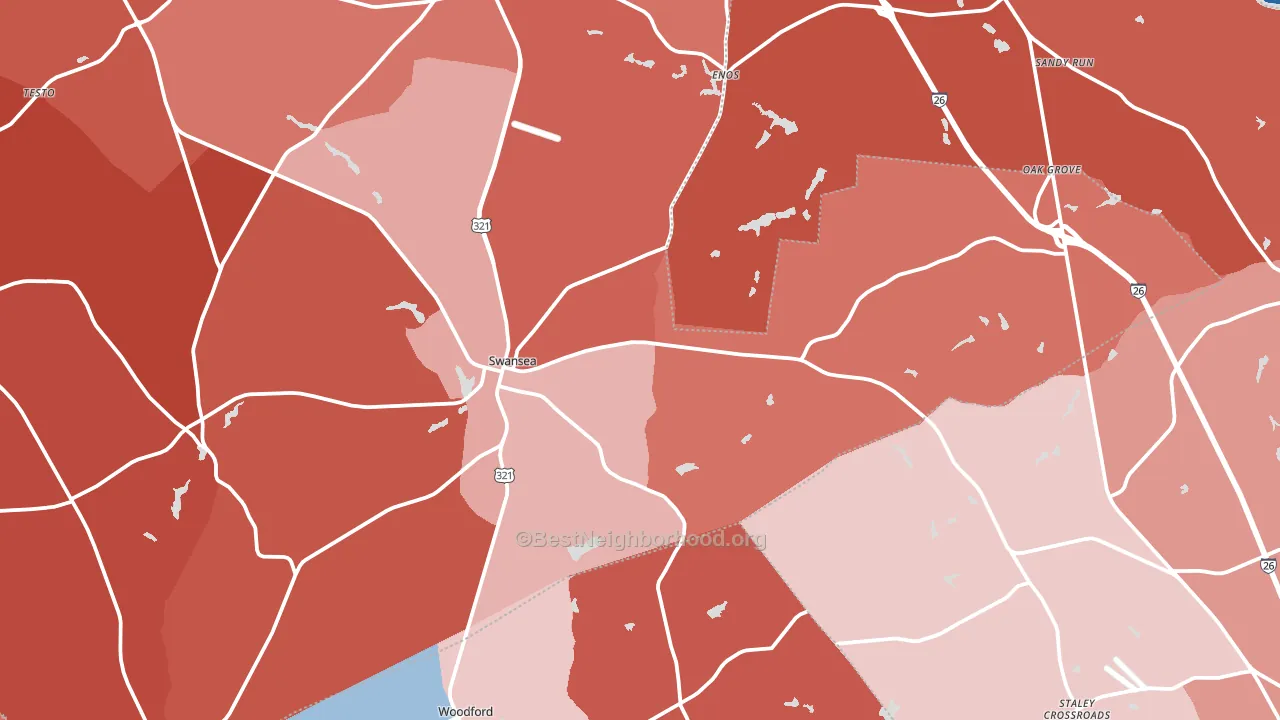 29160, SC block-group political-lean map
