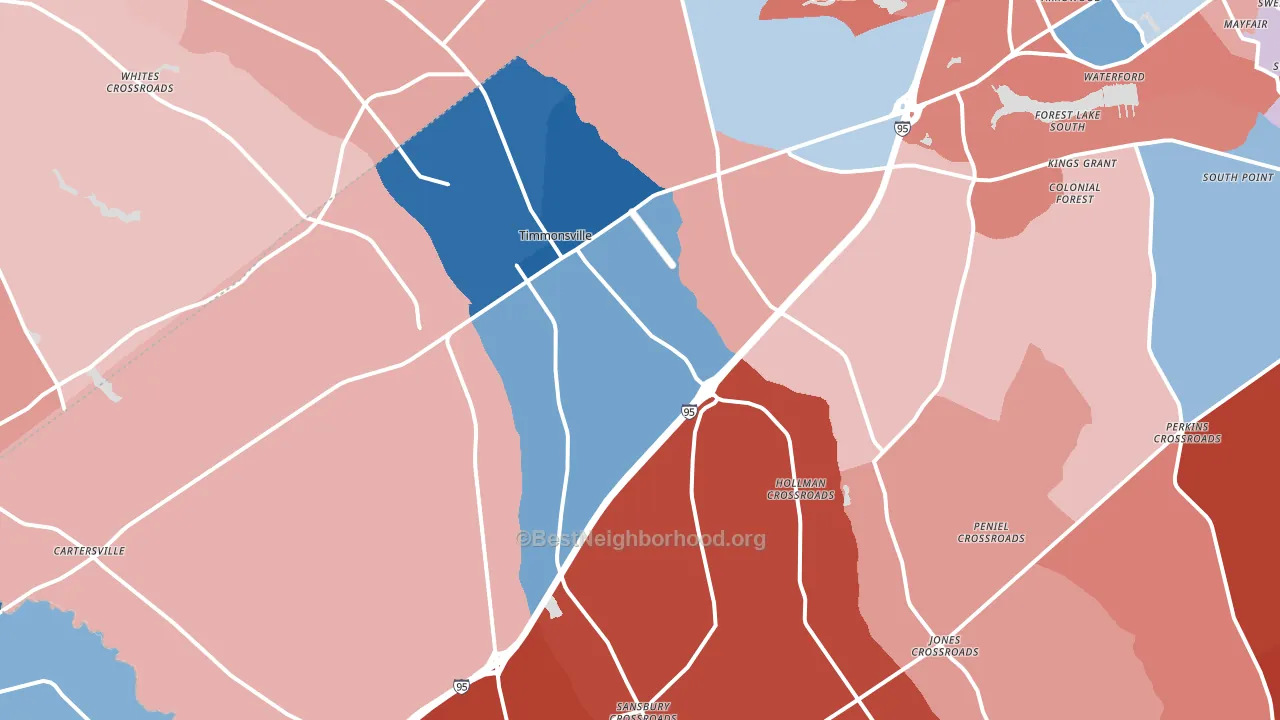 29161, SC block-group political-lean map