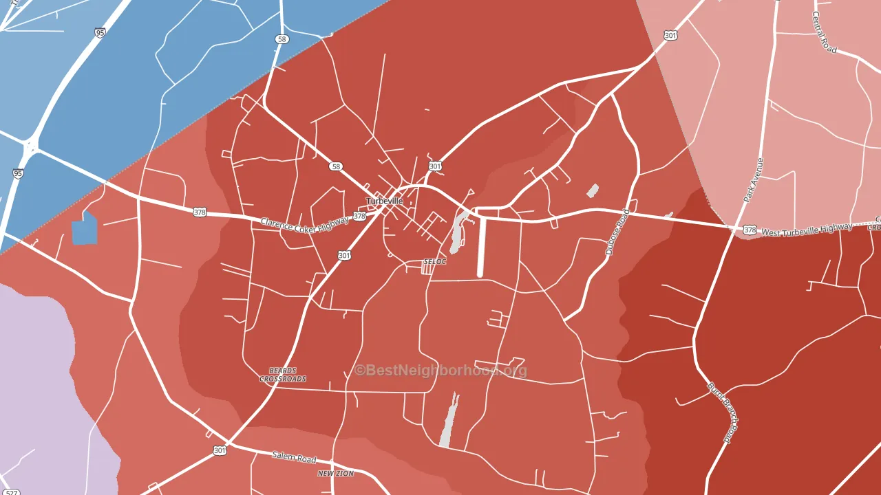 29162, SC block-group political-lean map