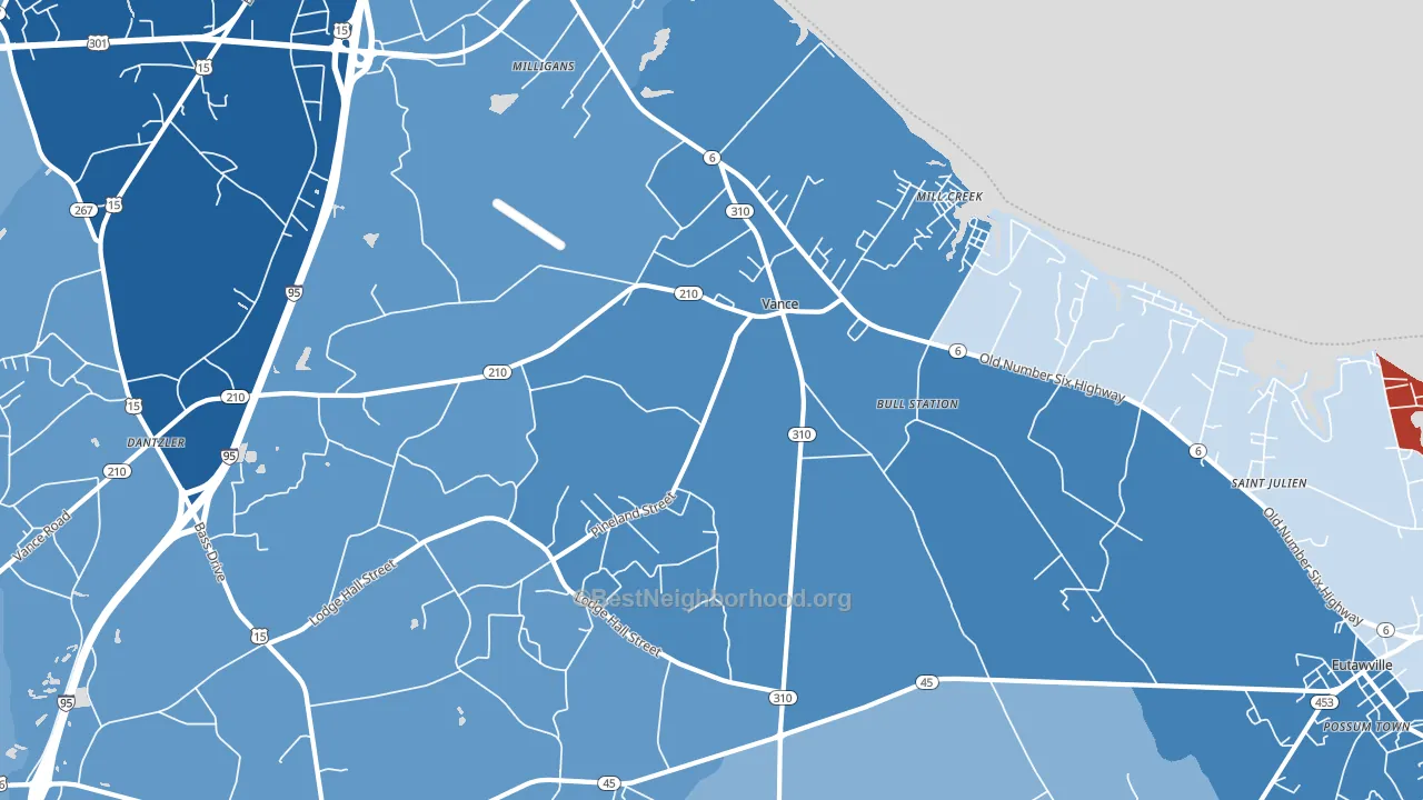 29163, SC block-group political-lean map