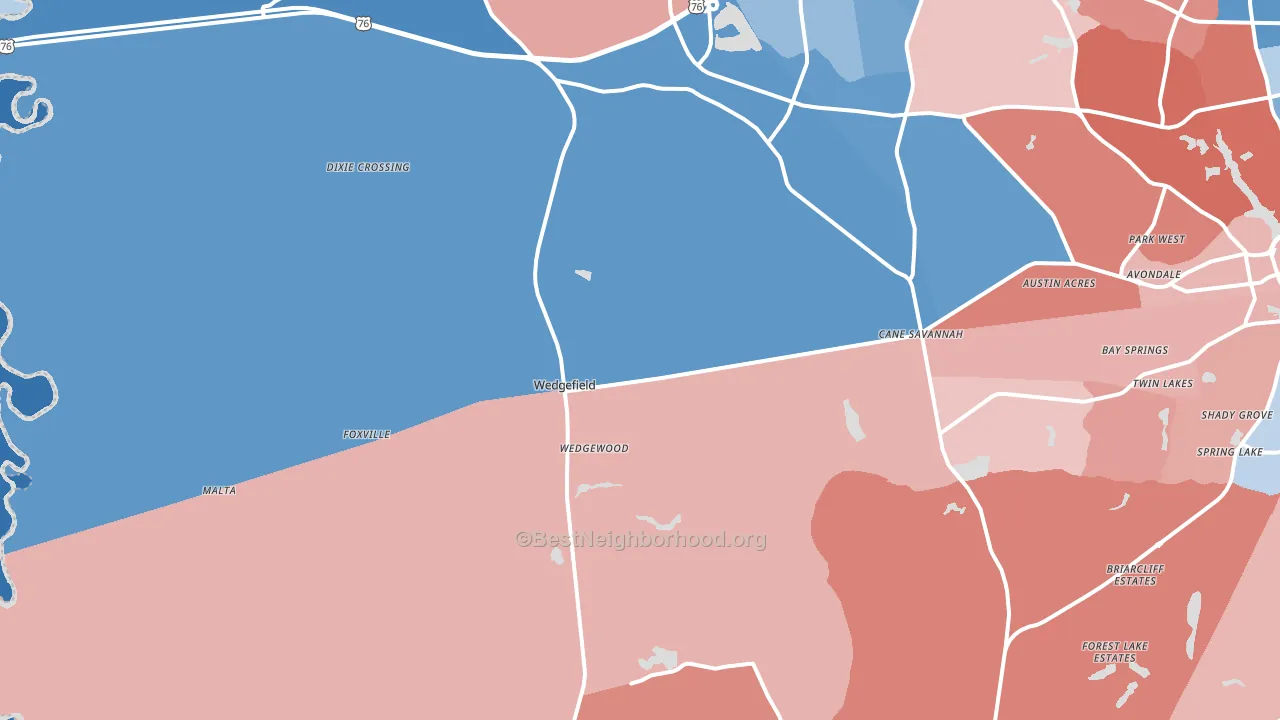 29168, SC block-group political-lean map