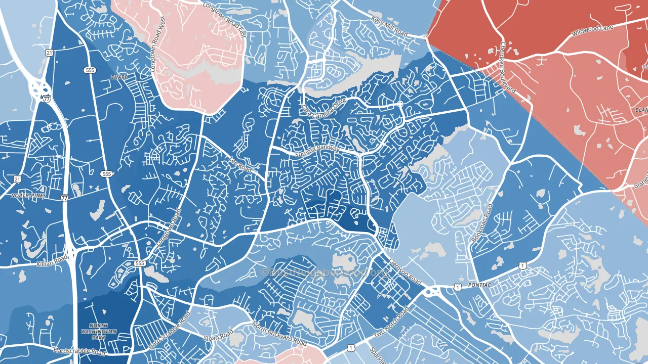 29229, SC block-group political-lean map