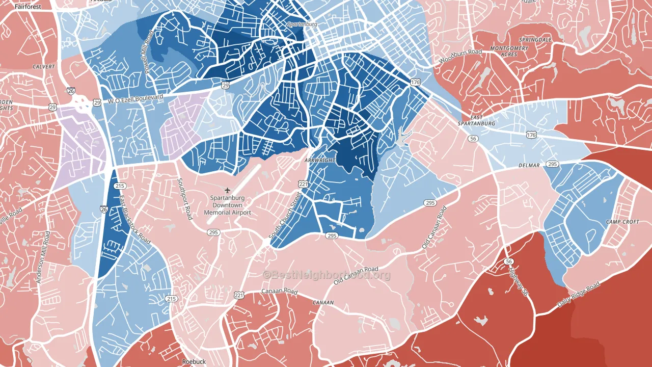 29306, SC block-group political-lean map