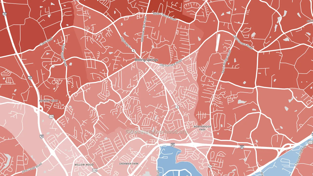 29316, SC block-group political-lean map