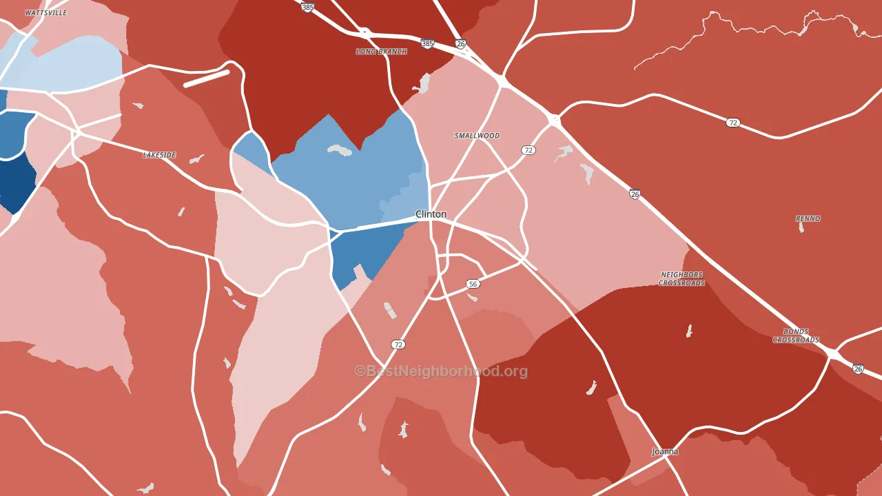 29325, SC block-group political-lean map