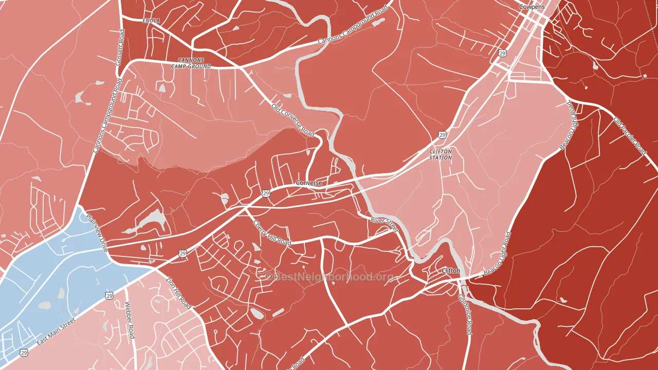 29329, SC block-group political-lean map