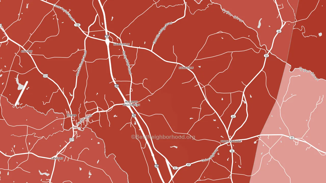 29335, SC block-group political-lean map