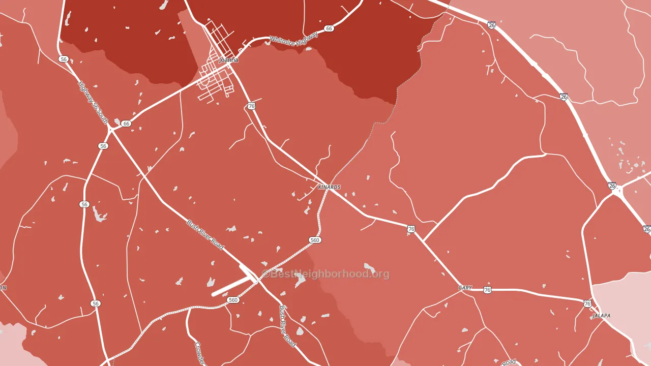 29355, SC block-group political-lean map