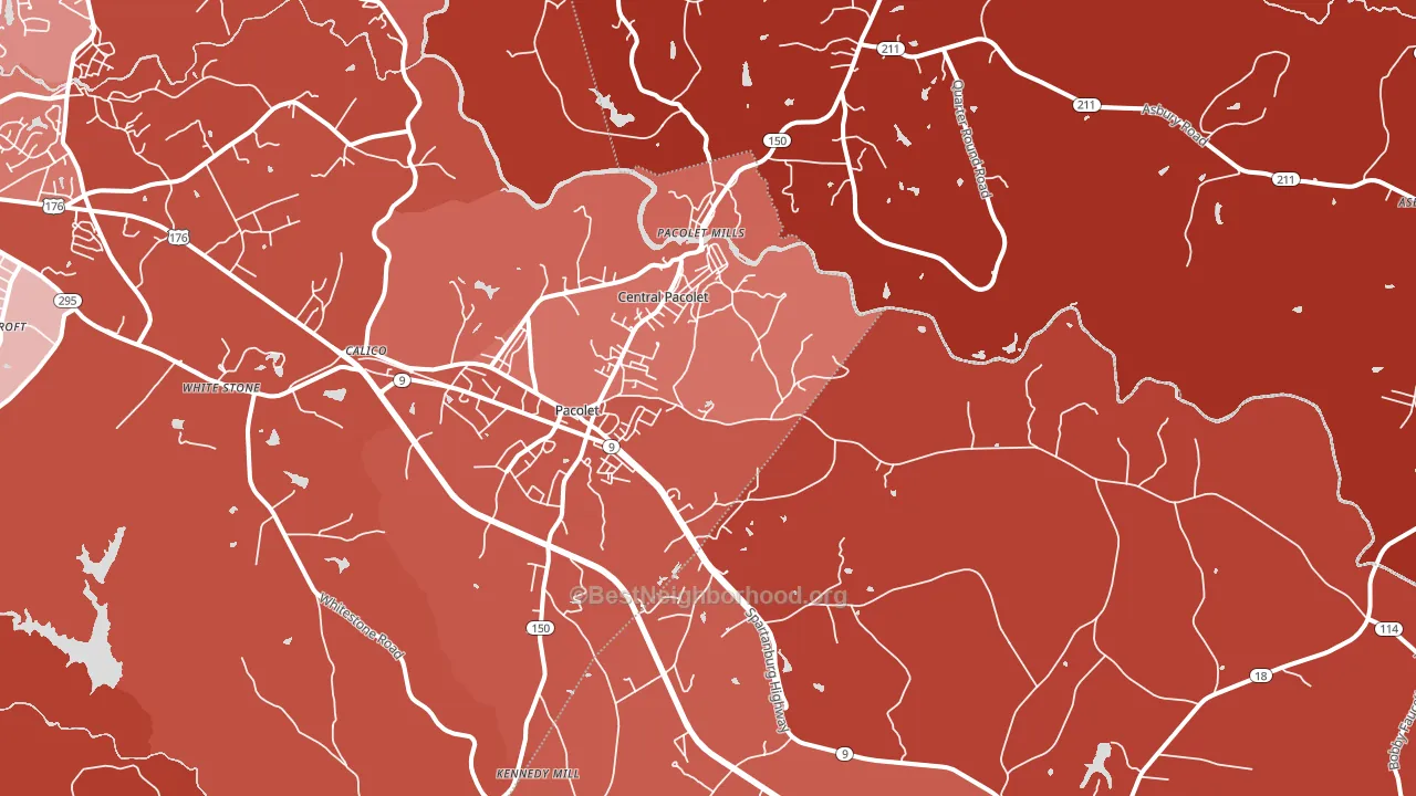 29372, SC block-group political-lean map