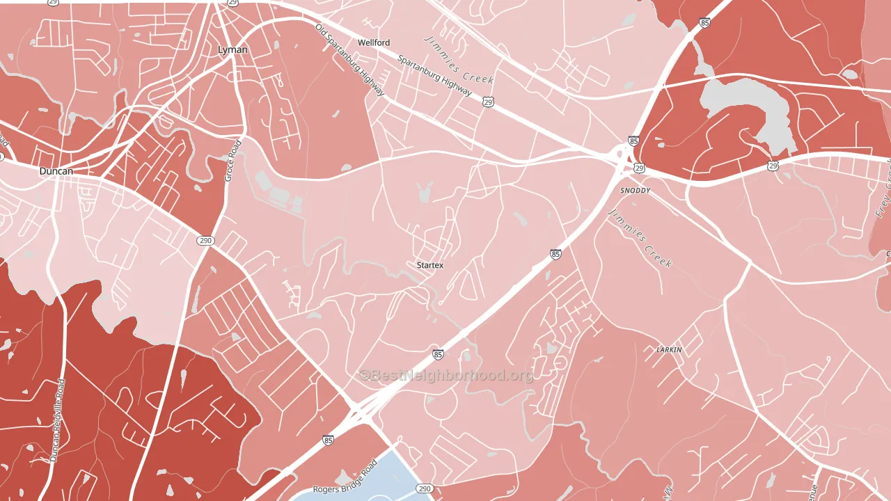 29377, SC block-group political-lean map