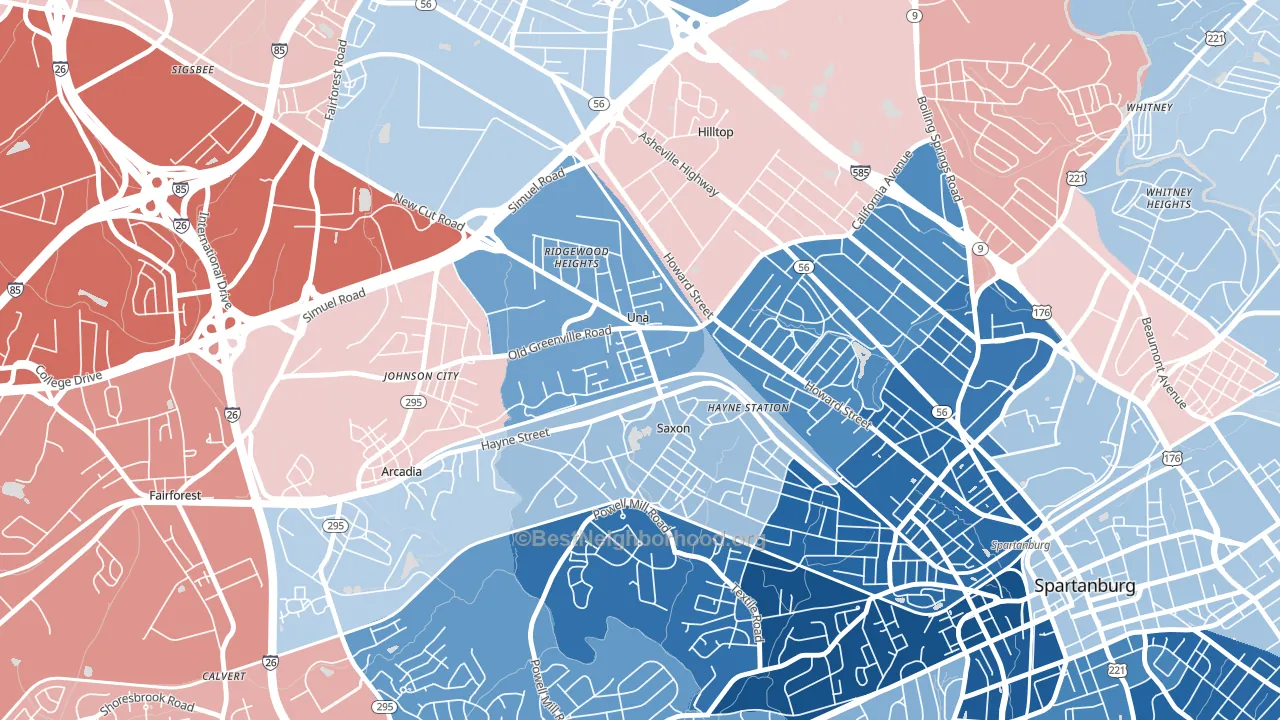 29378, SC block-group political-lean map