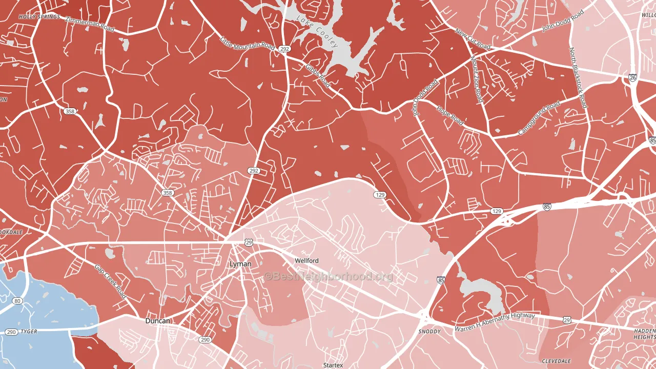 29385, SC block-group political-lean map