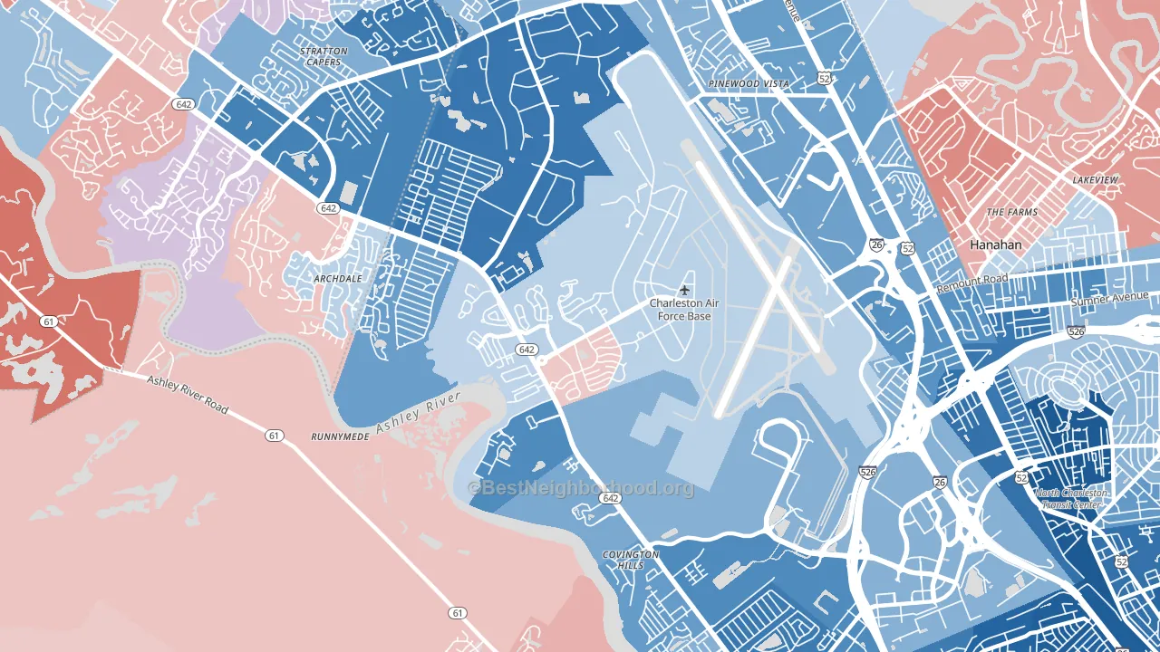 29404, SC block-group political-lean map