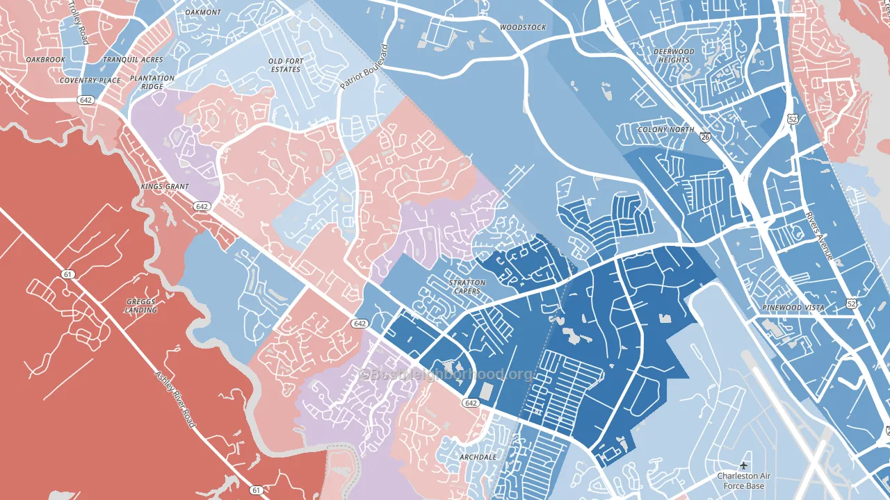 29420, SC block-group political-lean map