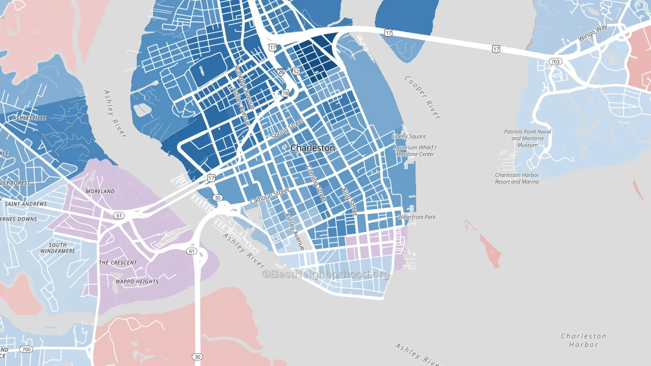 29424, SC block-group political-lean map