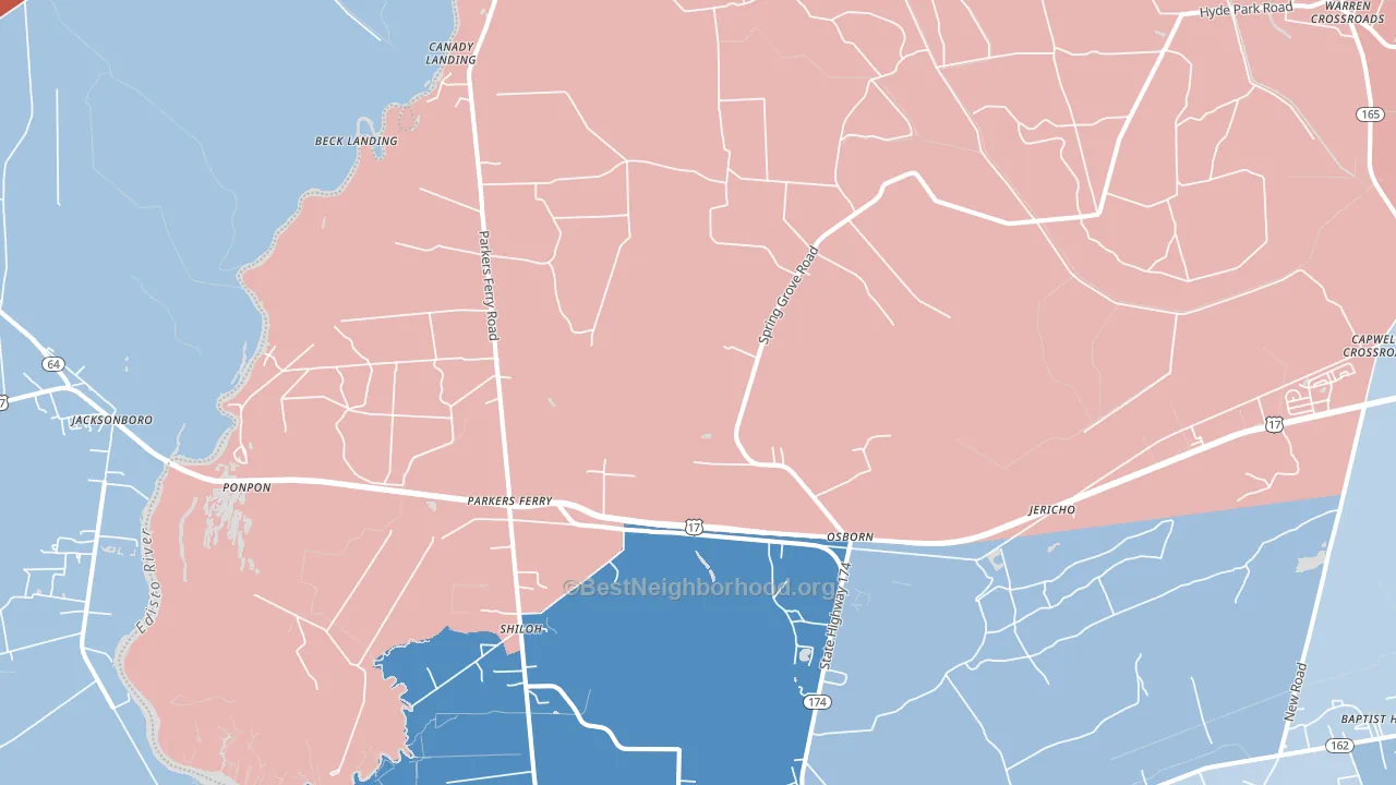 29426, SC block-group political-lean map