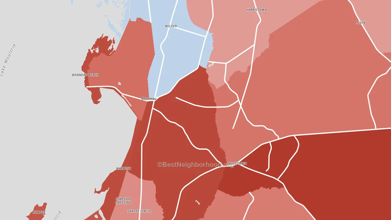 29431, SC block-group political-lean map