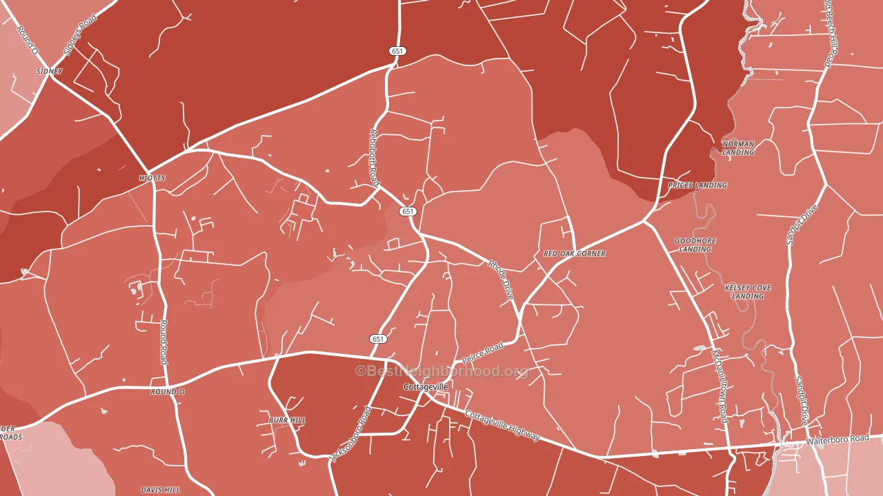 29435, SC block-group political-lean map