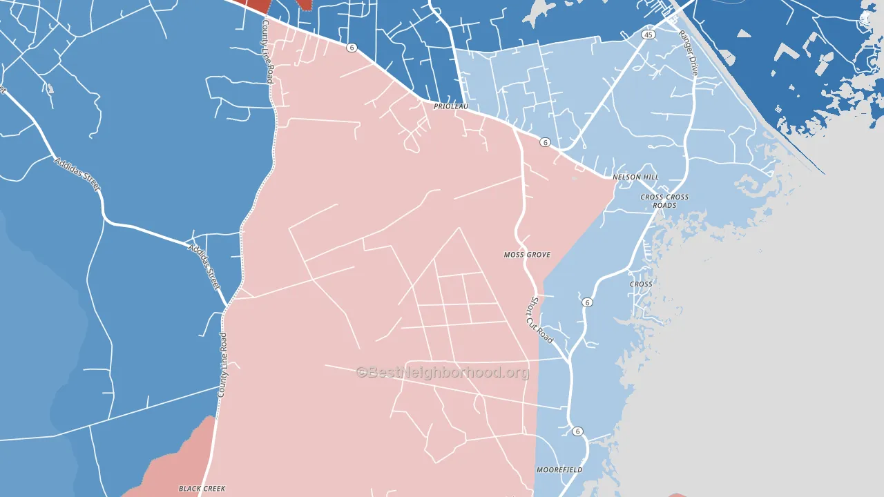 29436, SC block-group political-lean map